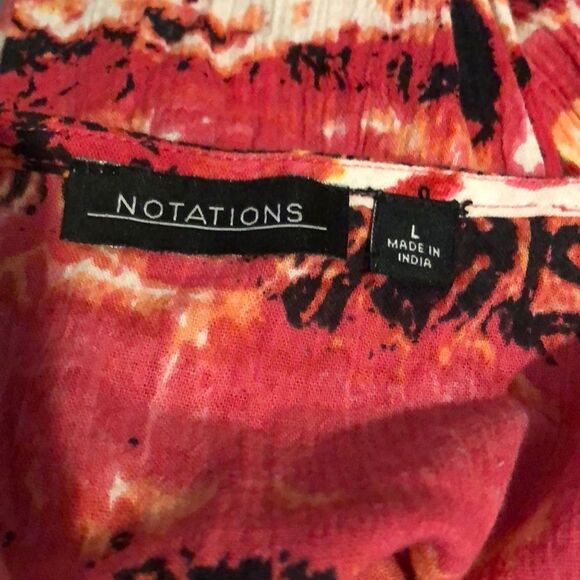 Notations Boho Loose Fit Short Sleeve Top L - Picture 7 of 10